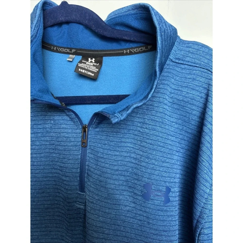 Under  Armour Old 1/4 Tech Pullover Striped Blue Mens Size XXLT‎